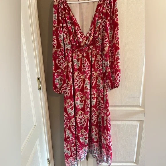 Chelsea and Violet Floral boho vacation Maxi Dress large - Picture 1 of 7